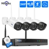 Hiseeu 8CH 3MP Wireless Surveillance Camera Two way audio CCTV Kit for 1536P 1080P 2MP WiFi
