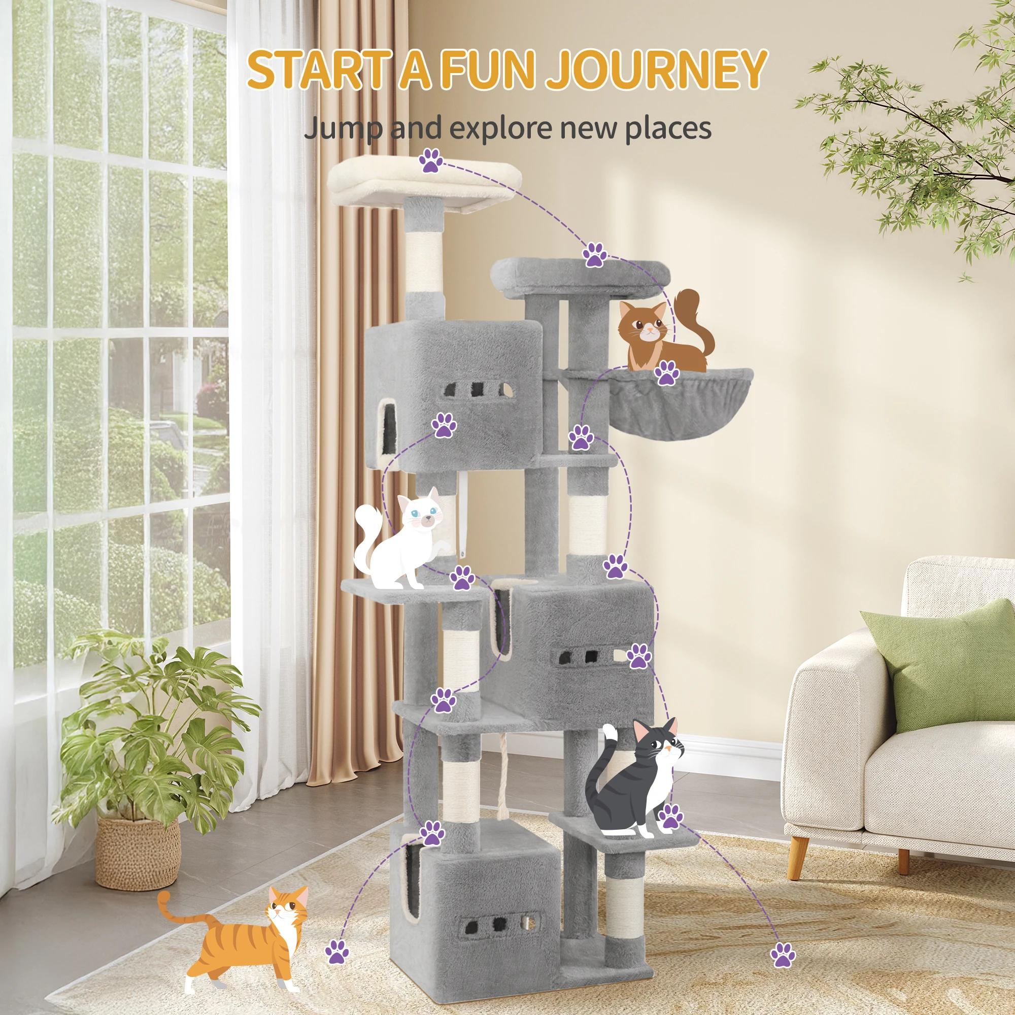 Drzewko dla kota 193 cm z EU za $75.87 / ~288zł