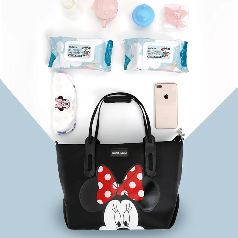 

Disney New Minnie Mickey handbag Large Capacity Maternity Bag Baby Diaper Bag Waterproof Stroller Mummy crossbody Shoulder Bag