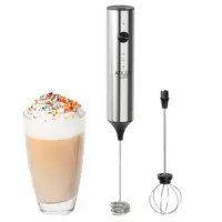 Mousseur à lait USB-C, rechargeable, réglage en trois étapes, acier inoxydable, multifonctionnel 2 en 1 1