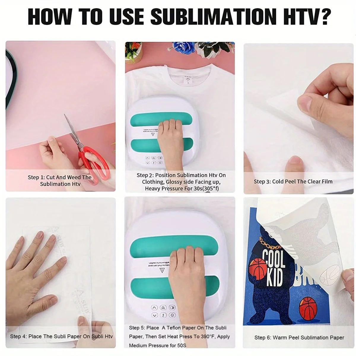 Sublimation HTV Roll for Dark/Light Fabric-Blanks Matte Sublimation Vinyl for Creating Shirts Bags Hats Pillows