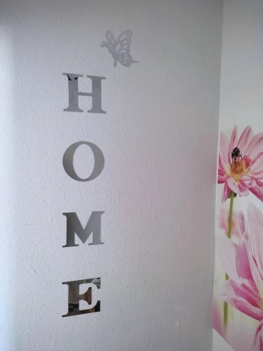 HOME Home Logo 3D Mirror Wall Sticker, Entrance Decoration