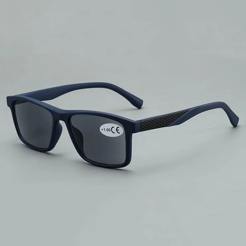 Vintage Men's Square Frame Reading Sunglasses with UV Protection