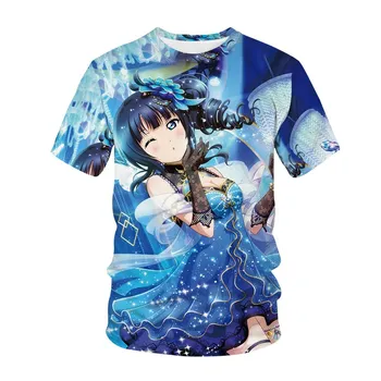 Girls Summer Short Sleeve T-Shirt Anime Princess Printed Children's T-Shirt Girls' Tops Fashion Travel T-Shirt Tops School