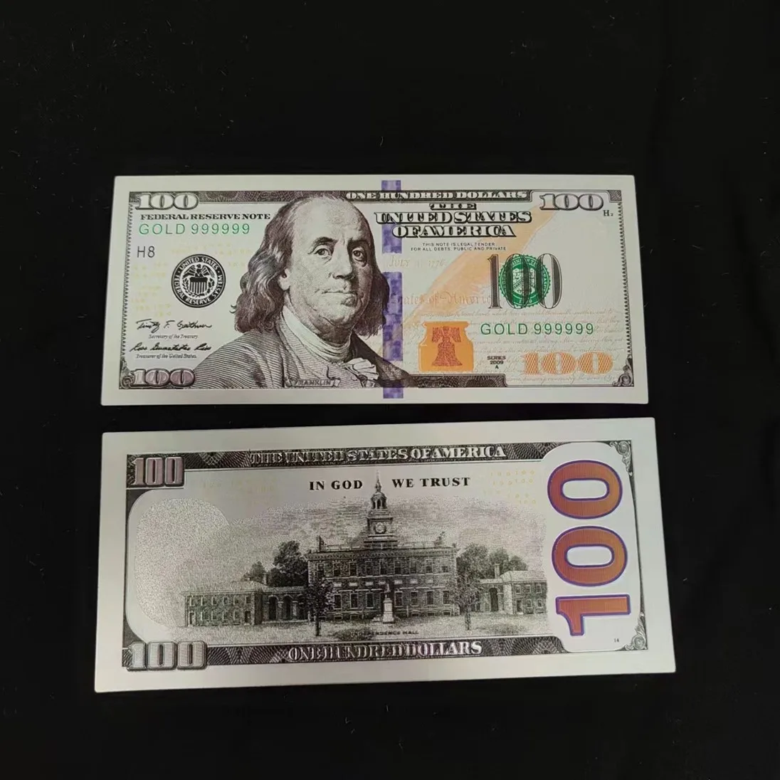 Gold Plated Banknote Commemorative Banknotes US 24k Gold Foil 100 Dollars Golden USD Paper Money for Collection