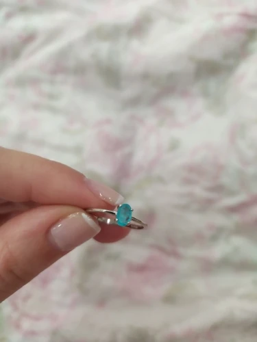 Silver tourmaline ring