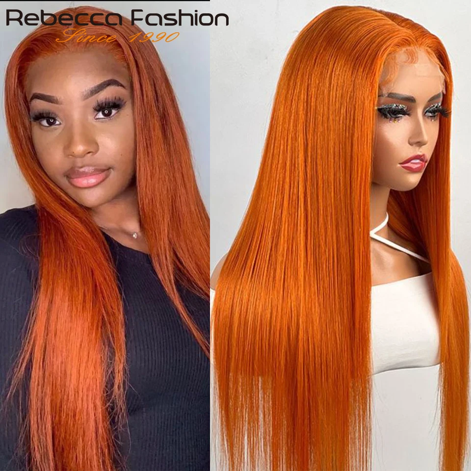 

13x5 Orange Ginger Body Wave Lace Front Wigs Ginger Brown Lace Frontal Wigs Natural Human Hair Wigs For Women Remy Hair Wig 200%