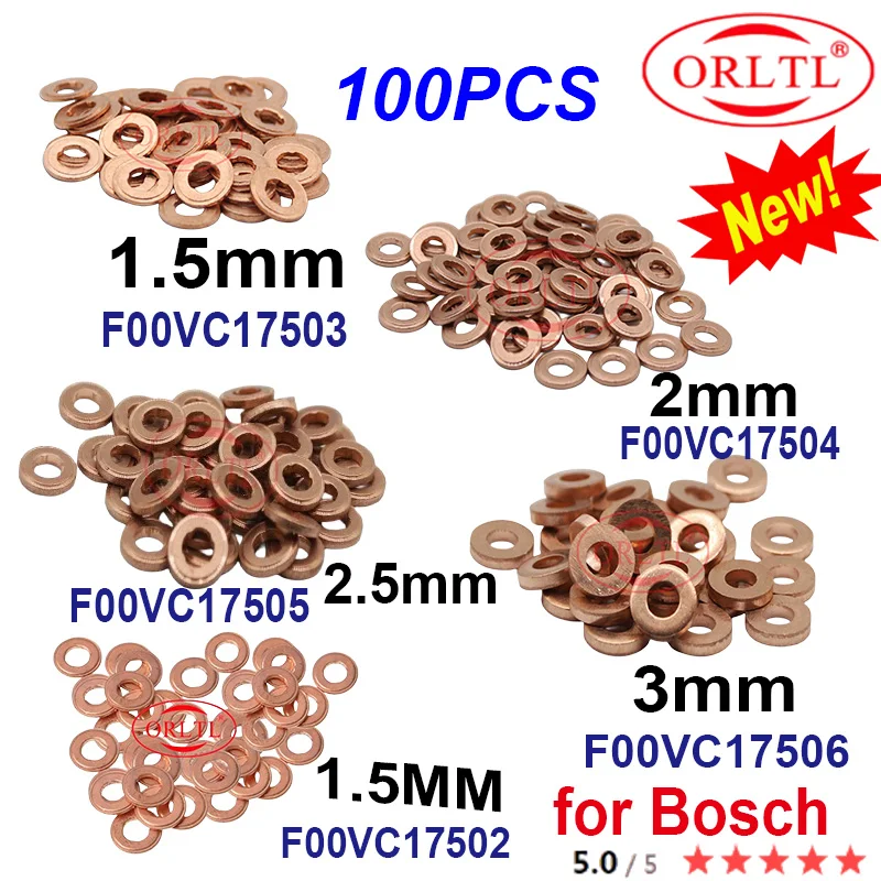 100PCS Injector Nozzle Copper Washer for Bosch for injector washer shims