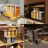 5-Piece Square Glass Canister Set - Bamboo Airtight Lids for Pasta/Cereal/Flour (Multi-Size Pantry Storage) 6