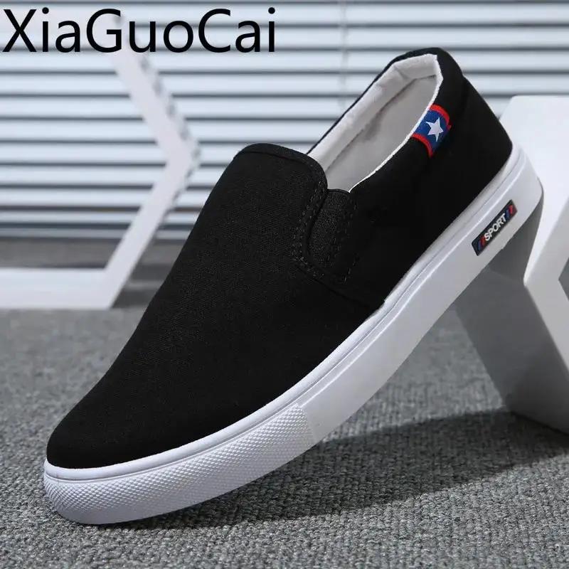 

2023 Spring Old Beijing Cloth Mens Loafers Shoes Autumn Leisure Slip-on Mens Casual Shoes Fashion Lazy Skate Canvas Shoes