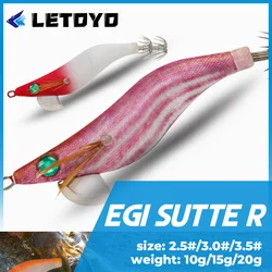 LETOYO 10g 16g 21g Egi Eging Squid Fishing Lures 2.5# 3.0# 3.5# Squid Lure Jigs Goods for Sea Fishing Octopus Cuttlefish Bait