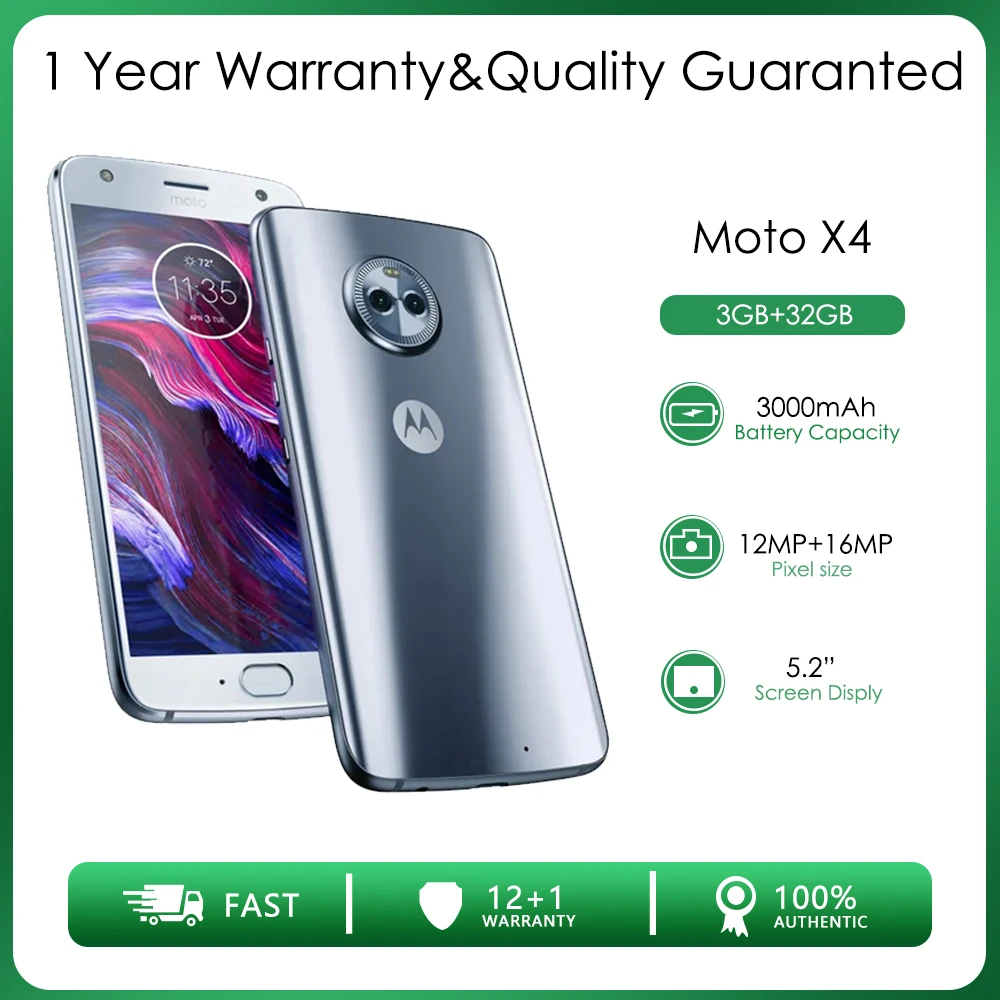 verlamming Mentor Hoe dan ook Motorola Moto X4 Xt1900 Refurbished Original Unlocked Phone 3gb Ram 32gb  Rom 5.2 Inches 12mp 4g Lte 3000mah Cellphone - Mobile Phones - AliExpress