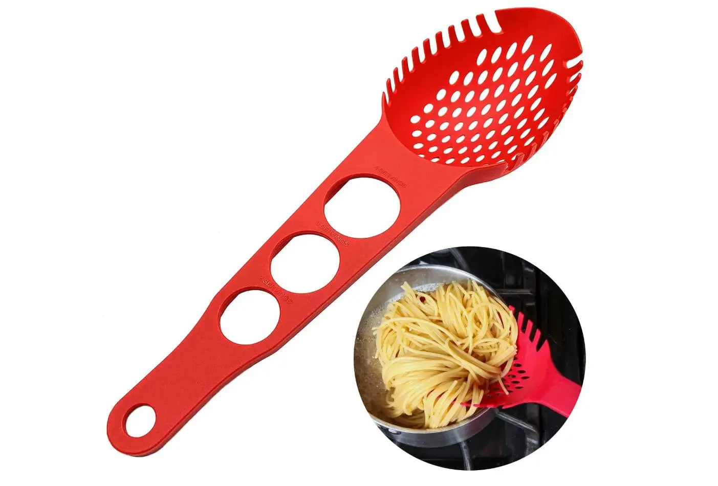 Nylon Spaghetti Server NonStick Pasta Fork Slotted Spoon Food Strainer