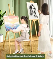 1.5m Artist Easel,Portable Adjustable Wooden Sketch Easel Sketch Drawing For Artist Art Supplies Stand,A-Frame Easel 4