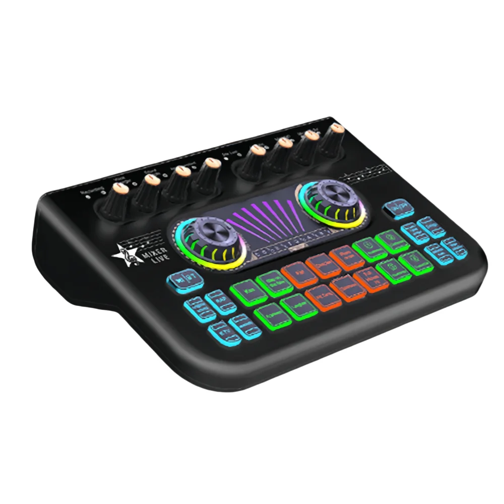 X3 Audio Interface DJ Mixer Sound Card Mixer 14-Effect Podcast for PC phone recording live streaming gaming audio mixer sound card audio interface