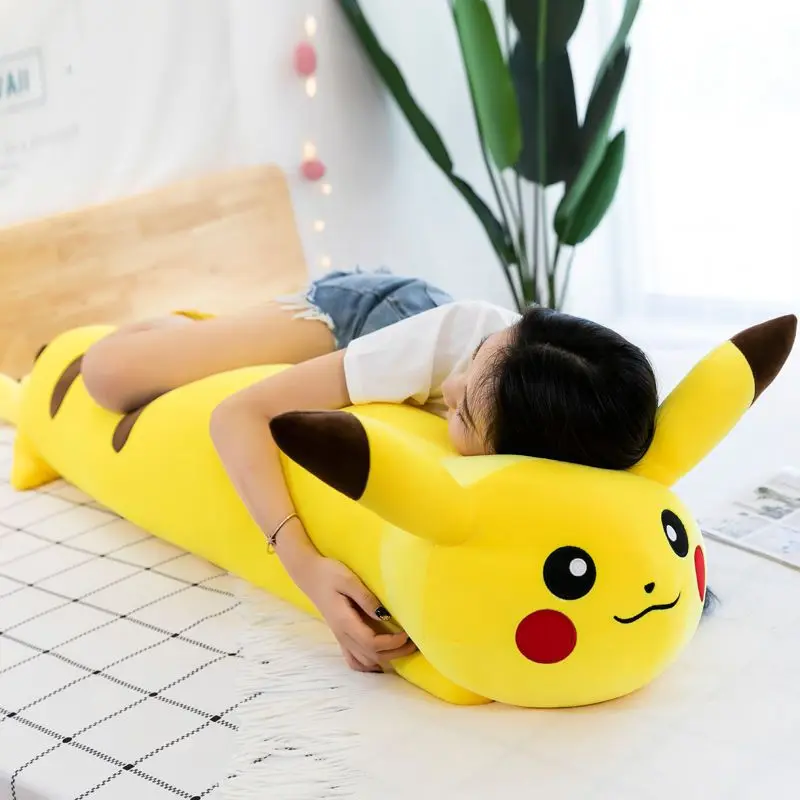Pokemon Anime Kawaii Pikachu Long Pillow Children's Plush Toys Sleeping