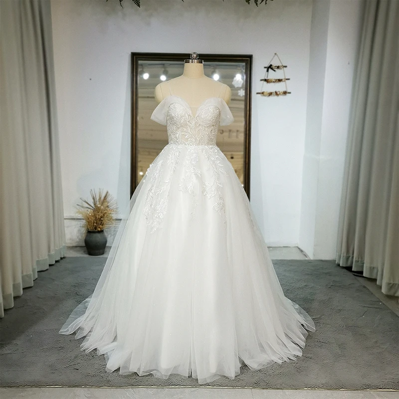 QW01312 Sweetheart Flower Wedding Dresses For Bride Elegant Wedding Dress 2022 Sleeveless Bohemian Wedding Dress bestidos novia 6