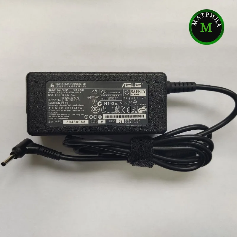 Зарядка для ноутбука Asus 3.0x1.1мм 19V 2.37A 45W без кабеля питания