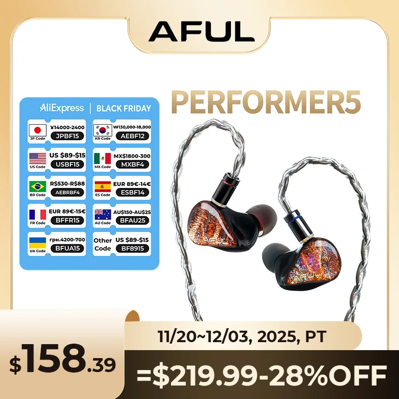 Aful performer5/Ink5 1dd 4ba iemsインイヤーモニターイヤホンhi-res