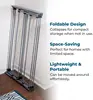 Collapsible silver drying rack with 50lb capacity. Sturdy steel, foldable for indoor/outdoor use. Space-saving and portable. 5