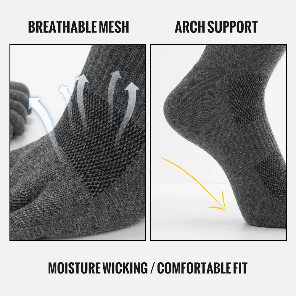 Sports Socks Fitness Sports Socks Sport Socks Cotton Socks WRELS Toe Socks Cotton Athletic Running Five Finger Socks Long Tube Outdoor Five Toe Shock For Trail Running Warking Ride