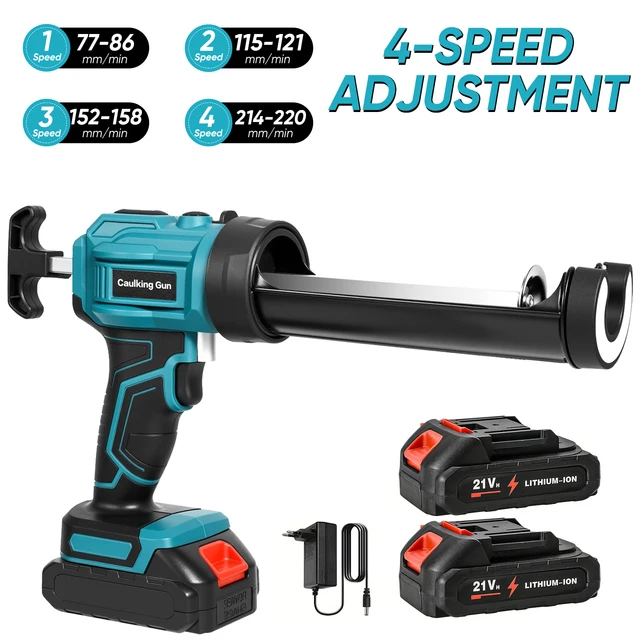 Pistolet à mastic électrique sans fil 4 vitesses pour portes et fenêtres, outil de pose de verre compatible avec batterie Makita 18V 1