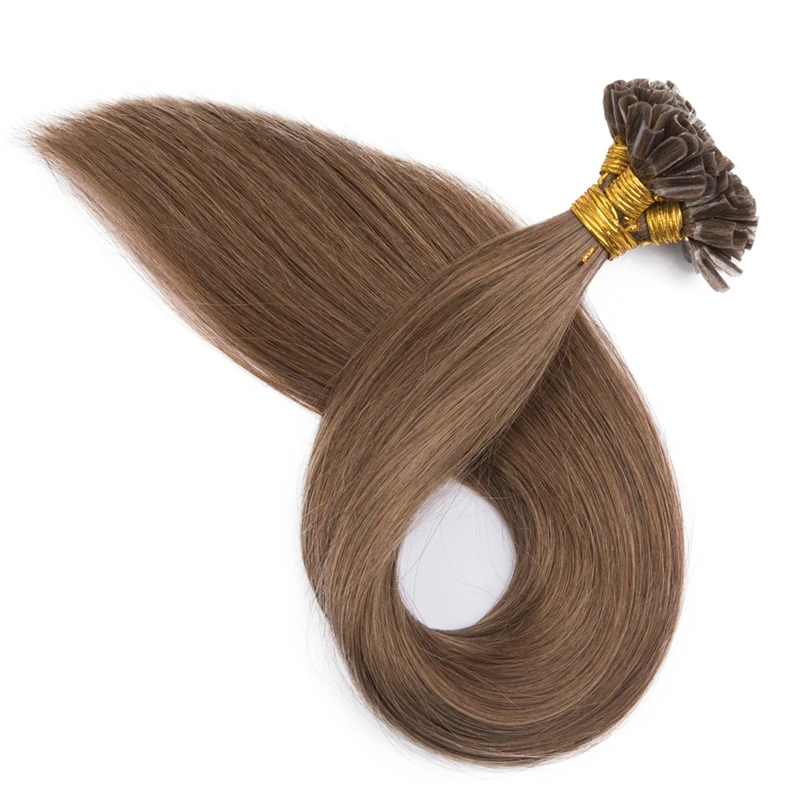 Natural Fusion Hair Extensions Straight Nail/U Tip Hair Extensions Human 0.8g 1g/Pc Keratin Capsules Blonde Black Colored