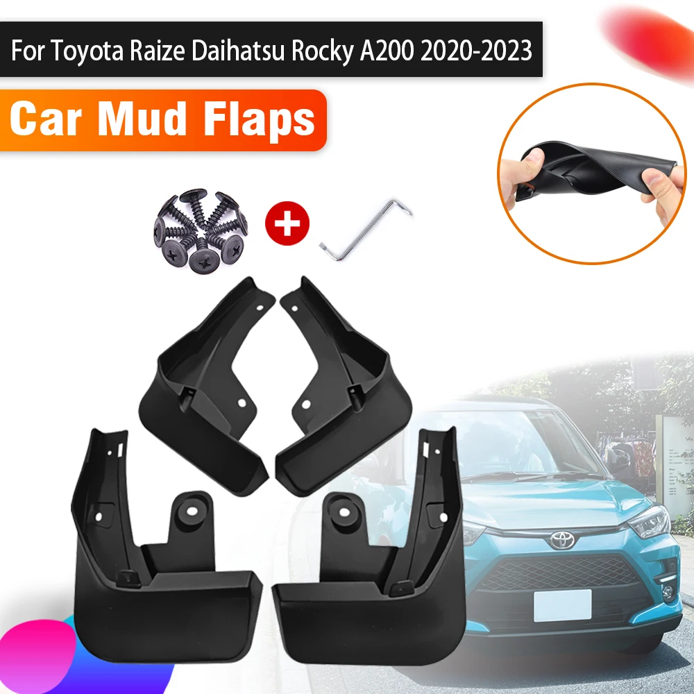 

4PCS Car Mud Flaps For Toyota Raize 2022 Accessories 2021~2023 A200 A250 A270 Splash Guard Front Rear Mudflap Car Accessories