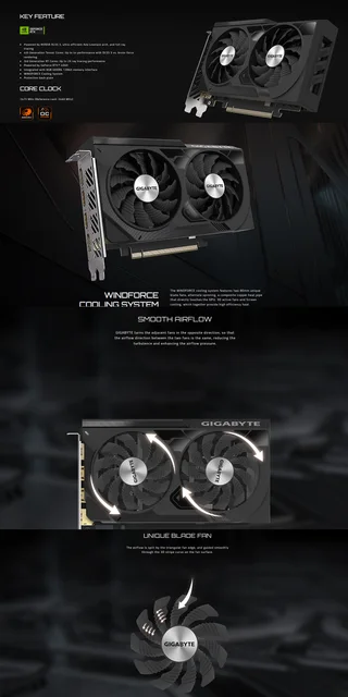 GeForce RTX™ 4060 WINDFORCE OC 8G Key Features