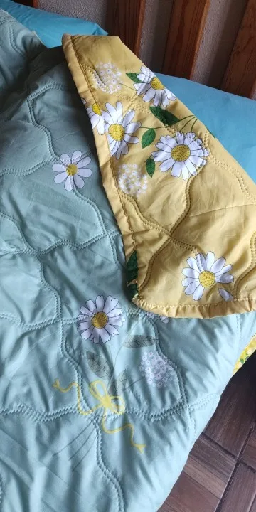 Daisy Printed Quilted Summer Quilt and Pillowcase or Single Quilts Soft Breathable Single Double Blanket Washable Thin Comforter photo review
