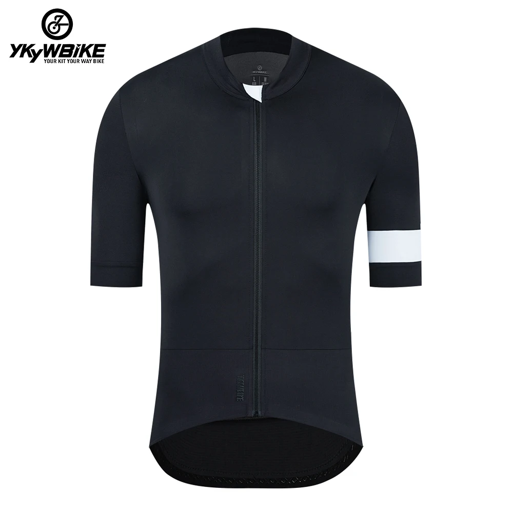 YKYWBIKE - Maillot de ciclismo para hombre, manga corta, ropa de ciclismo de montaña, color negro, ropa de verano, camiseta profesional para carreras de montaña
