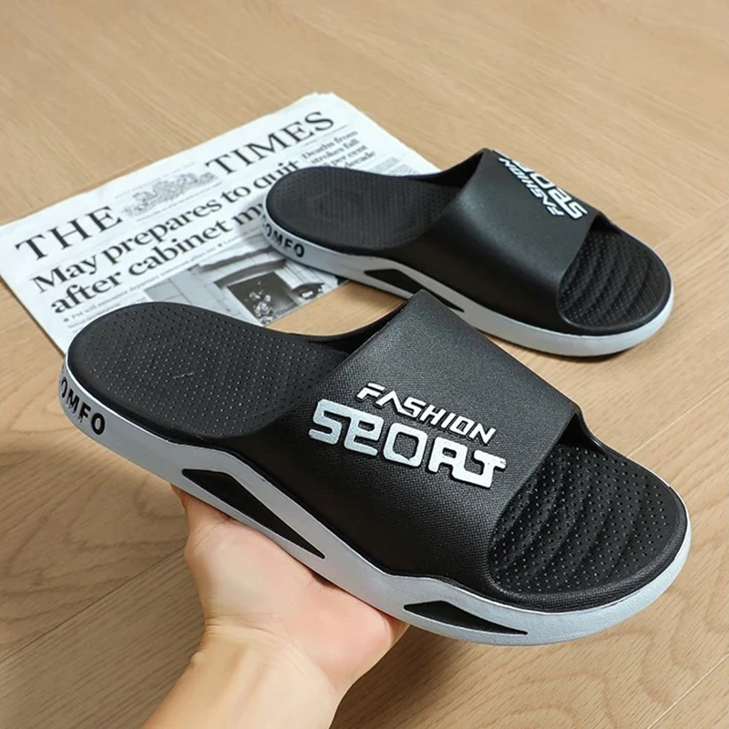 Sports Slippers Leather Sandals Summer Fashion Slippers For Men Women Couple Lovers Sport Outdoor Bathroom Non-skid Indoor And Home Sandals