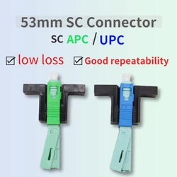 Low price 53mm SC APC/UPC Fast Connector Single-Mode Connector FTTH Tool Cold Connector Tool Fiber Optic Fast Connnector