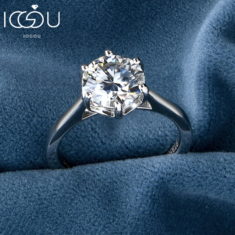 Bague Fiançailles Solitaire Moissanite Ronde - Argent 925, Design Nœud Avec Pierres Pavées - Alliance Ou Bague De Promesse élégante