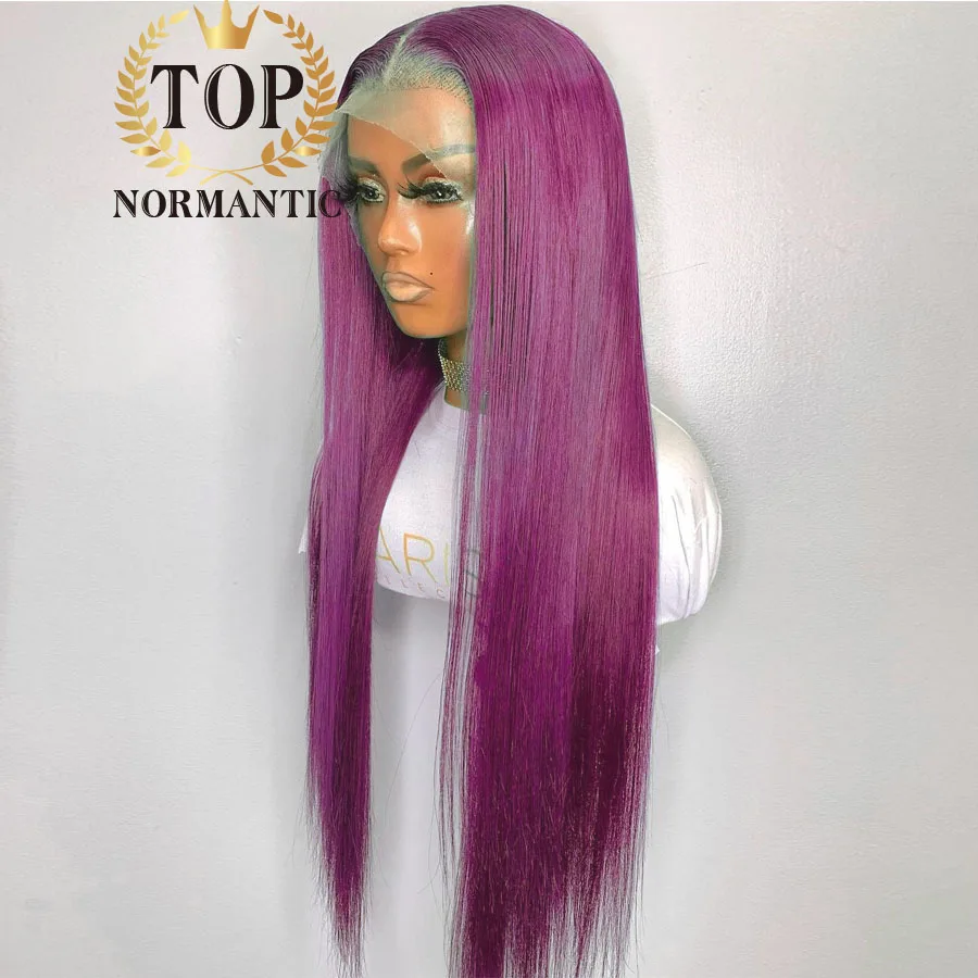 Topnormantic Morogva Rózsi színe 13x6 csipkével wigs vel Közép Rész 13x4 egyenesen haja Áttetsző csipkével Paróka 4x4 Bekapcsolás glueless wigs