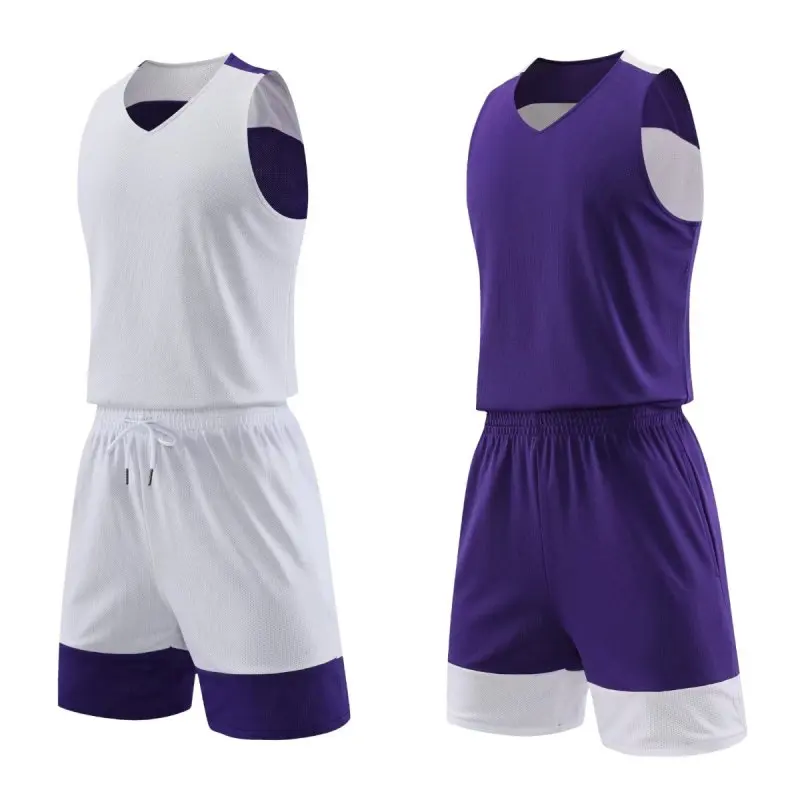 thumbnail image 1 of Conjuntos de camisetas de baloncesto reversibles de gran tamaño para hombres Chaleco deportivo de doble cara Agregue cualquier nombre de equipo Número Camiseta infantil personalizada, 1 of 5