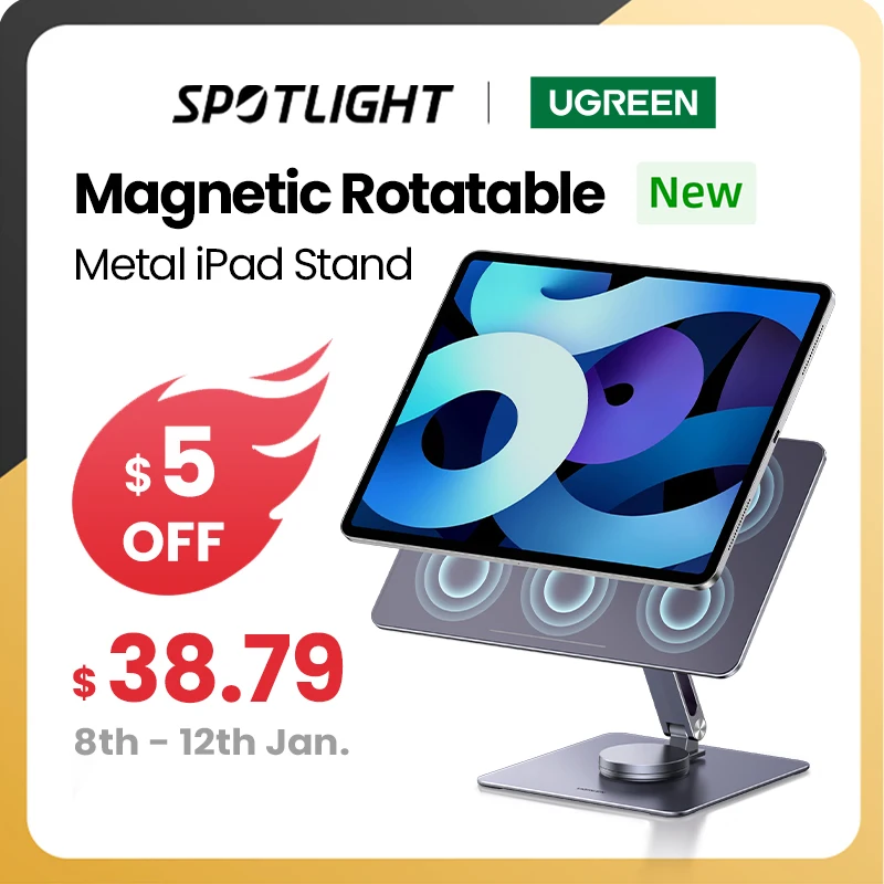 UGREEN Magnetic Stand Tablet Stand For iPad Pro 12.9 11 inch Aluminum Adjustable iPad Stand For iPad Air 10.9 inch Desktop Stand