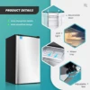 ICYGLEE 3.2 Cu.Ft Mini Fridge with Freezer Compact Refrigerator Mini Refrigerator Adjustable Thermostat for Bedroom Dorm Office 4