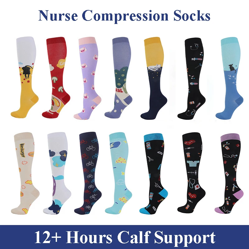 

Health Item 20-30mmHg Patterns Compression Socks Nursing Medical Stockings Ultimate Nurse Doctor Graduated Pressure Riding Socks