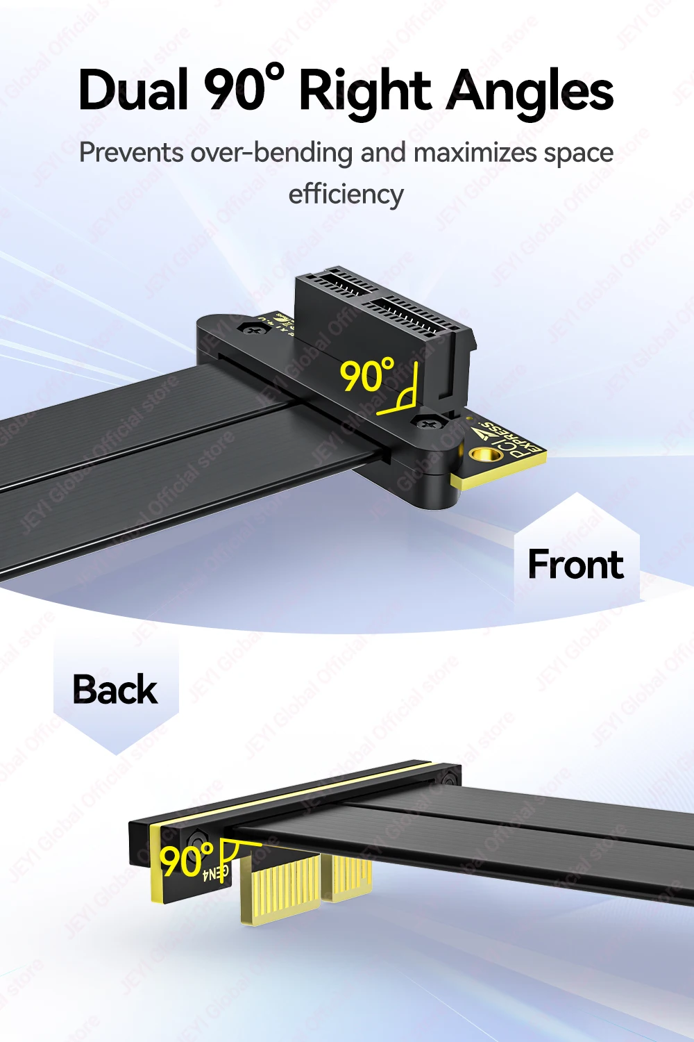 JEYI Dual-Channel-Riser-Kabel PCIe 4.0 X1 Verlängerungskabel PCI-e Extender-Adapter Unterstützt Netzwerk-/Capture-Karten/PCIe USB-Extender – Detail 6