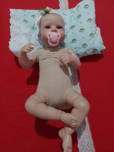 20Inch Already Painted Reborn Baby Kit LouLou Awake With Hair and Eyelashes 3D Painted Skin Unassembled DIY Handmade Doll Parts photo review