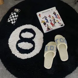 Halloween Spooky 8 Ball Accent Rug - Indoor Home Decor & Gifts | Round Tufted Horror Movie Mat - 60X60 cm