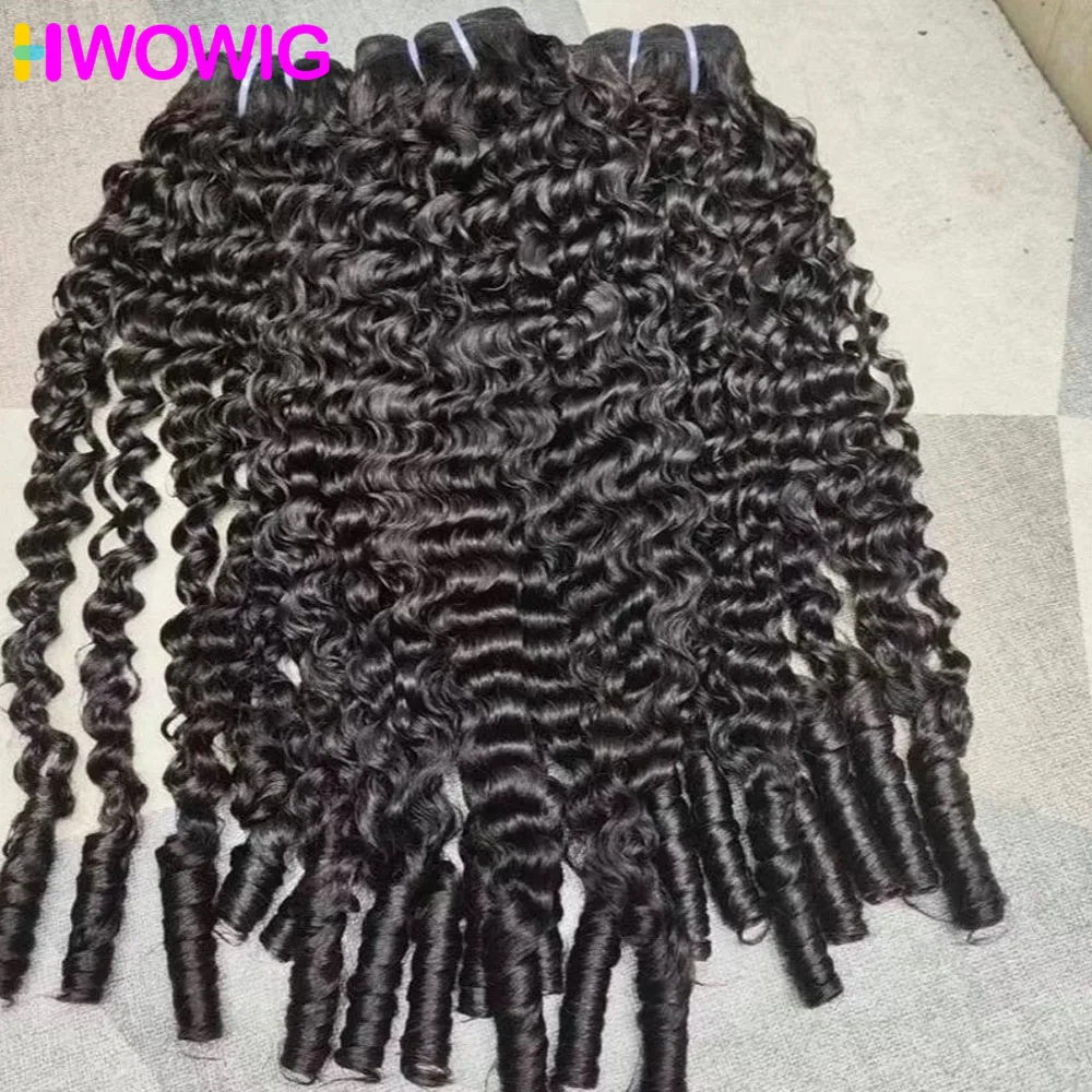 Burmese Curly Hair Bundles Human Hair Quality Sew In Bundles Raw Hair Bundles Double Drawn Brazilian Remy Hair Extensions 5