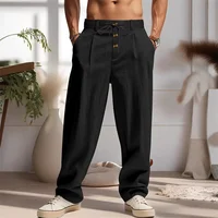 Nouveaux pantalons décontractés en lin respirant pour hommes – Joggers streetwear élégants et pantalons de plage amples à jambe droite 3