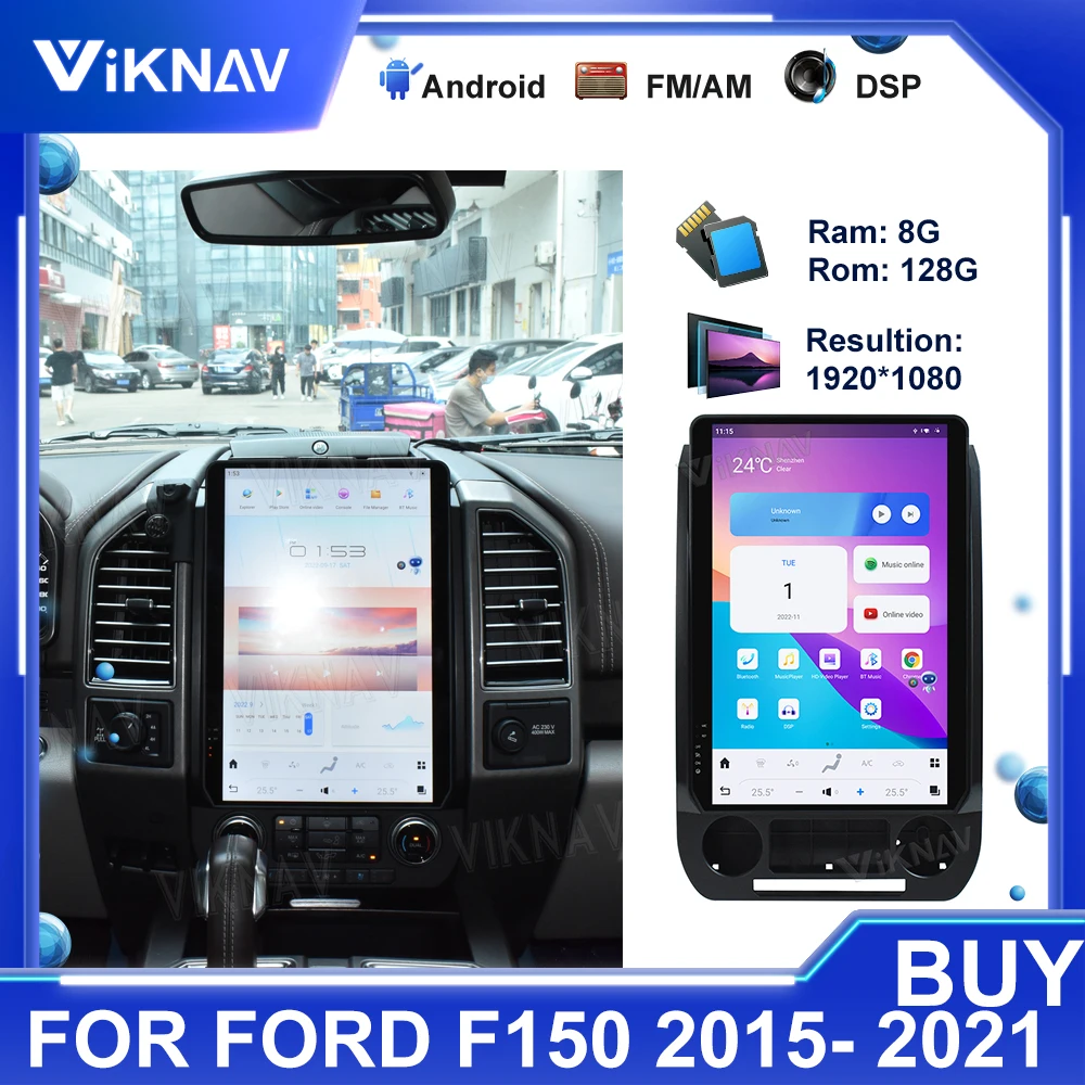 Автомобильный радиоприемник для Ford F150 2015-2021 Android 11 8 + 128G 14,5 дюймов Qualcomm Авто Sereo мультимедийный плеер GPS навигация Сенсорный экран