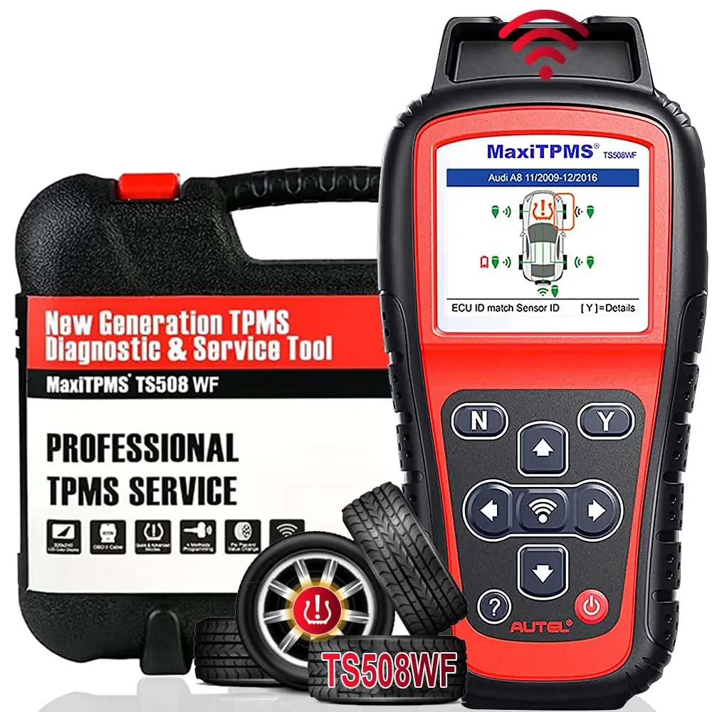 Tire Pressure Monitor Car Diagnostic Tool Autel MaxiTPMS TS508WF TPMS Programming Tool MX Sensors 315 433 MHz TPMS Relearn Activate All Sensors Scan Read Clear DTCs Reset