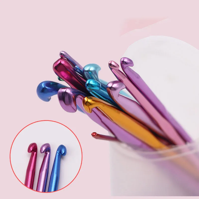 2-10mm Aluminum Crochet Knitting Needles Sewing Needles for Hand Crafts Bag  Sweater Metal Hook Weave Crochet Needles Accessories