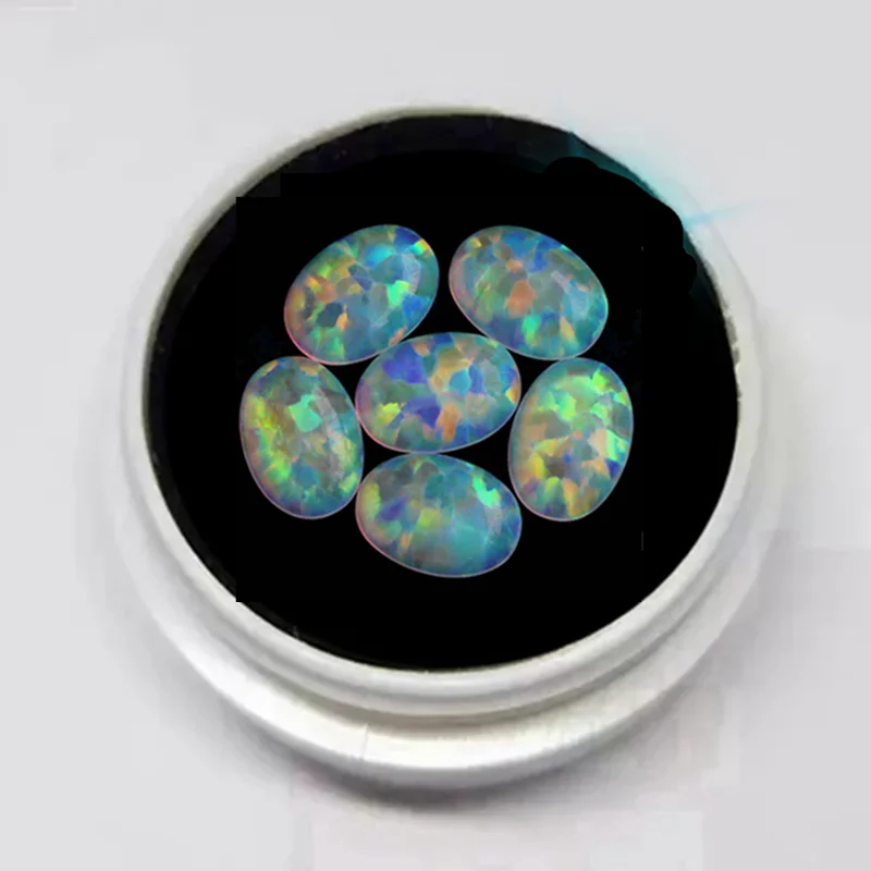 Beautiful Opal Loose Gemstone Oval Flat Cabochon Smooth Cut 10×14mm For Jewelry Making Gem Beads