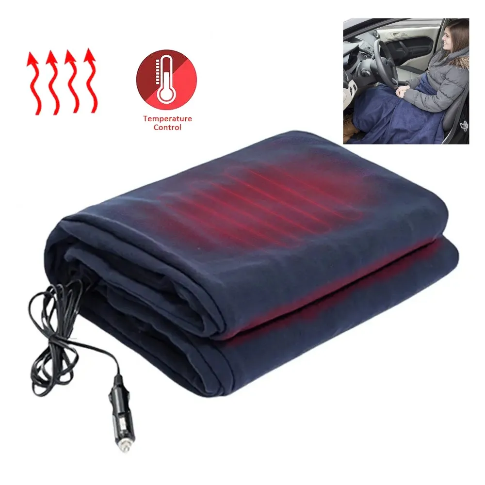 PlaidElectricHeatedBlanketMatfor12VCarSuvRvCarHeatedBlanket