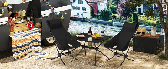 Tavolo Da Campeggio Pieghevole WOLTU | Leggero Con Portabicchieri | Per Picnic, Spiaggia E Giardino - Foto 3